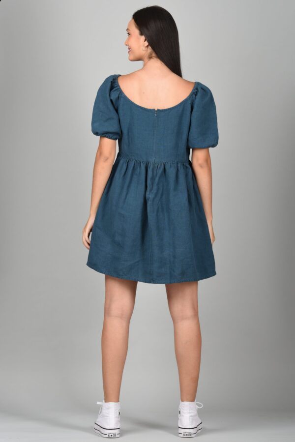 Drop Waist Dress Blue - Image 4