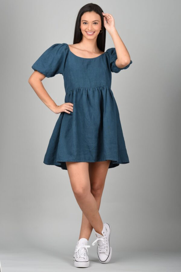 Drop Waist Dress Blue - Image 3