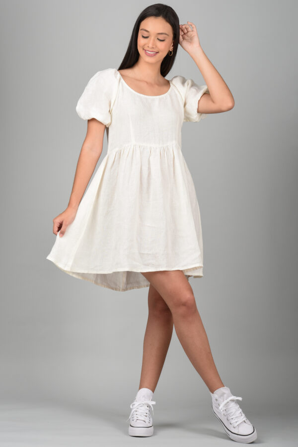 Drop Waist Dress Off White - Image 2