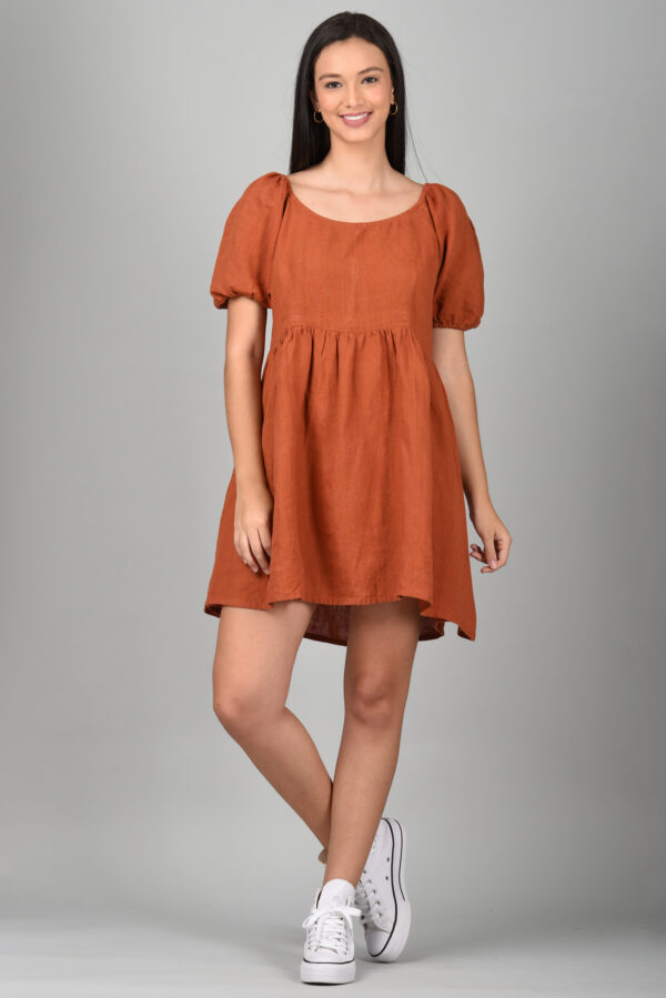 Drop Waist Dress Orange