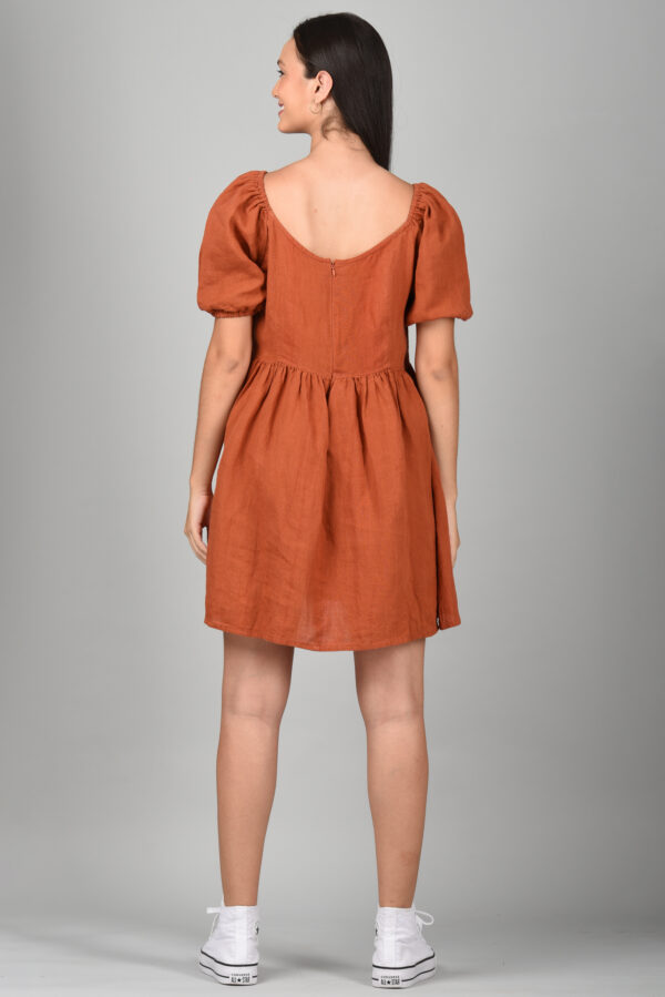 Drop Waist Dress Orange - Image 4