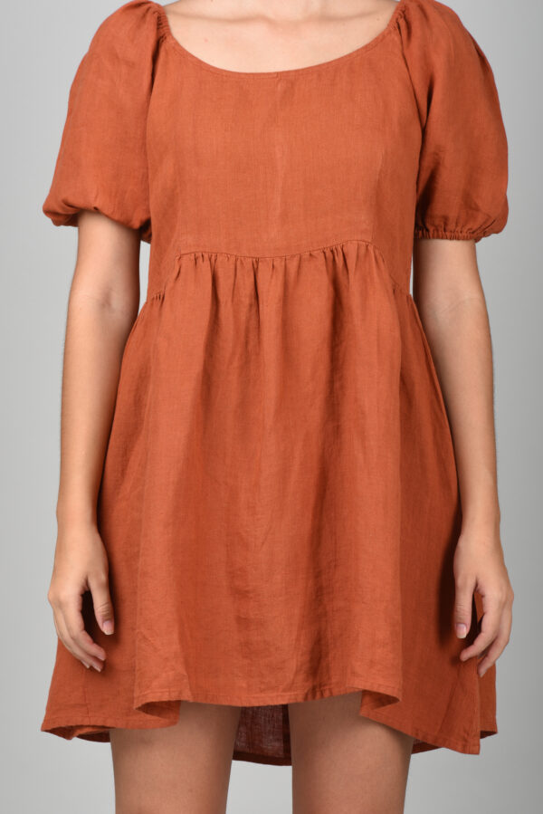 Drop Waist Dress Orange - Image 5