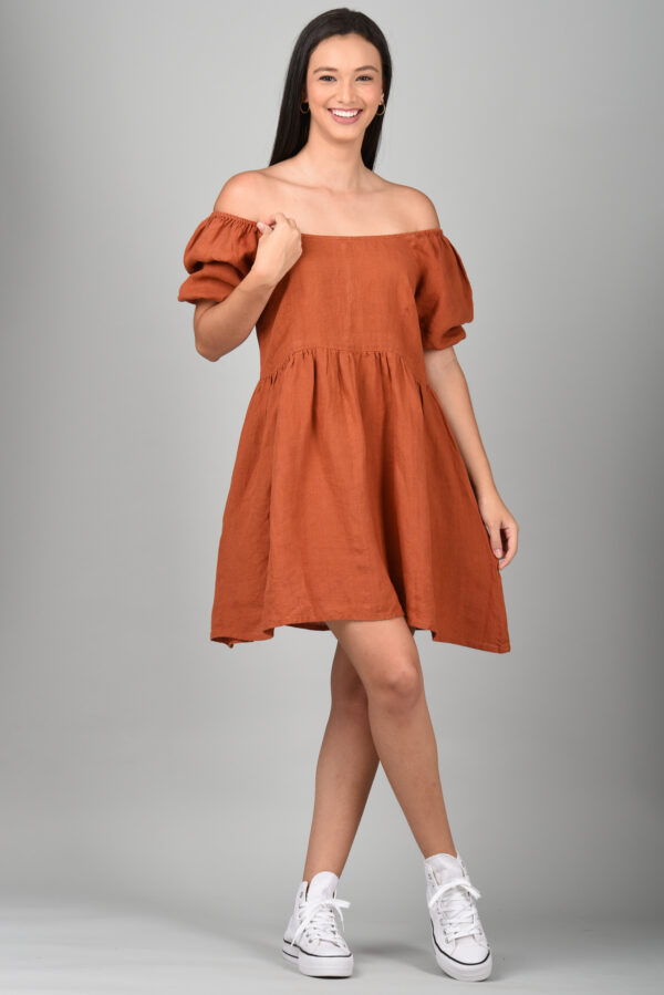 Drop Waist Dress Orange - Image 6