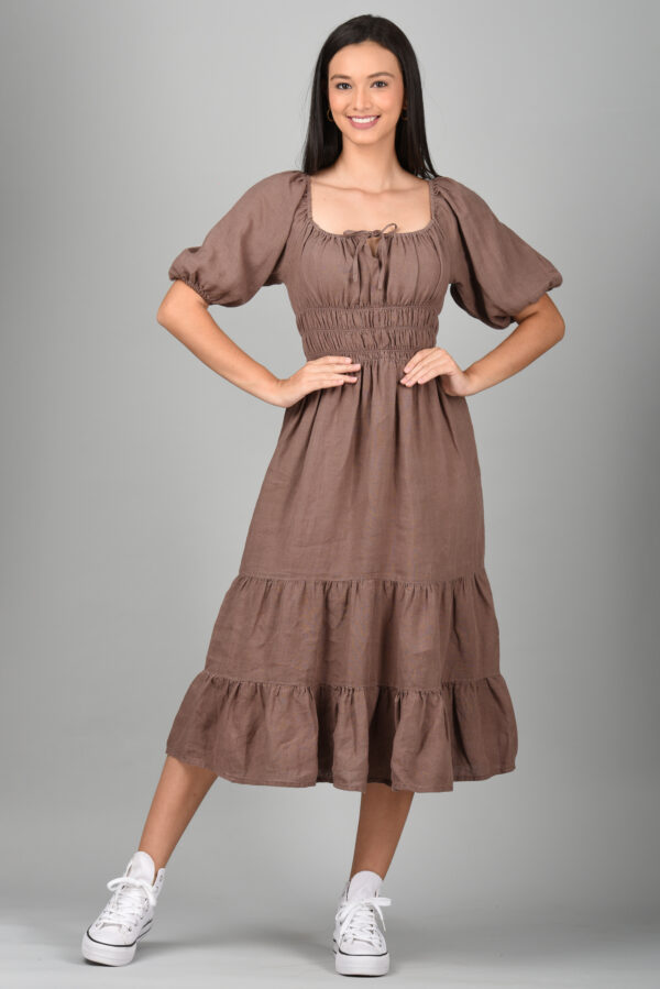 Long Midi Dress Brown - Image 2