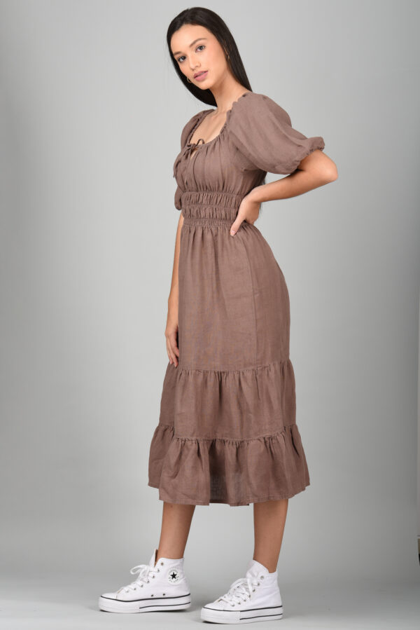 Long Midi Dress Brown - Image 5
