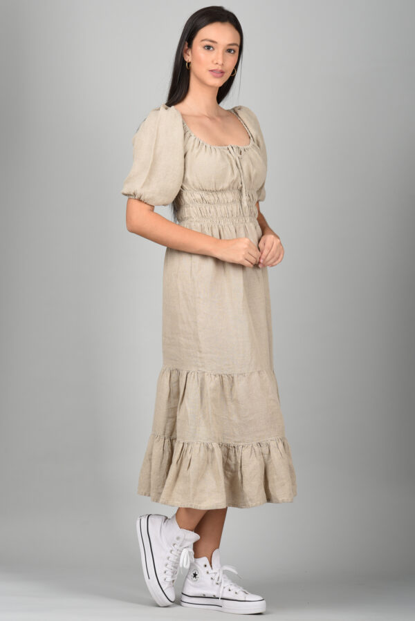 Long Midi Dress Natural - Image 3