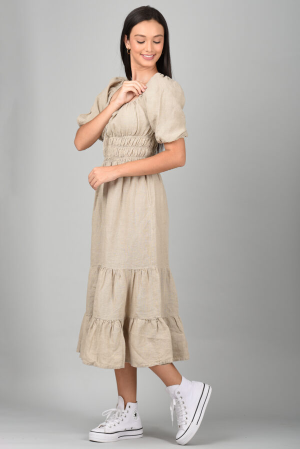Long Midi Dress Natural - Image 4