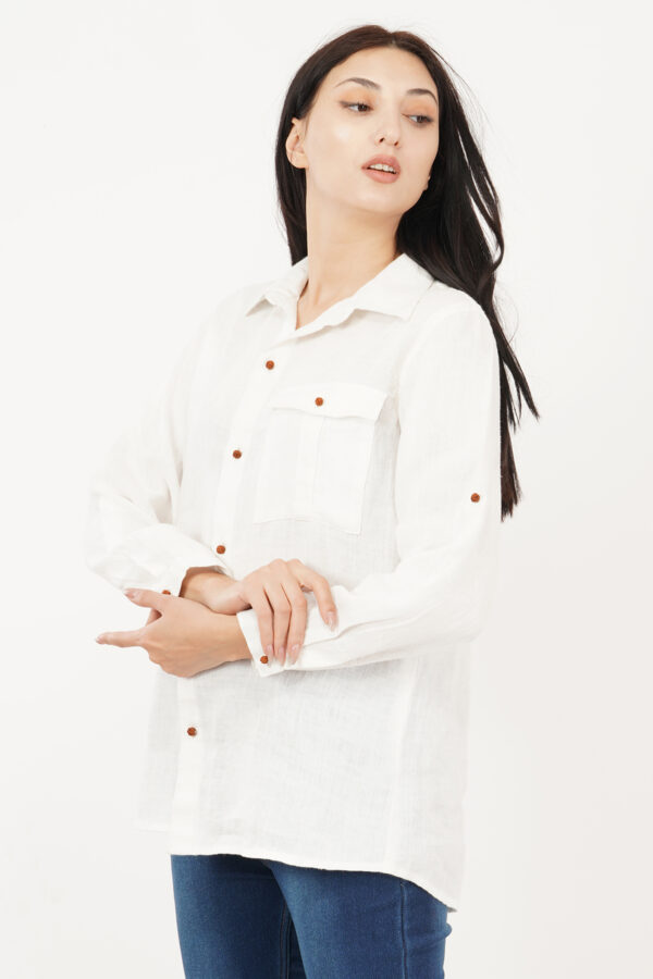 Linen Shirt Off White - Image 5