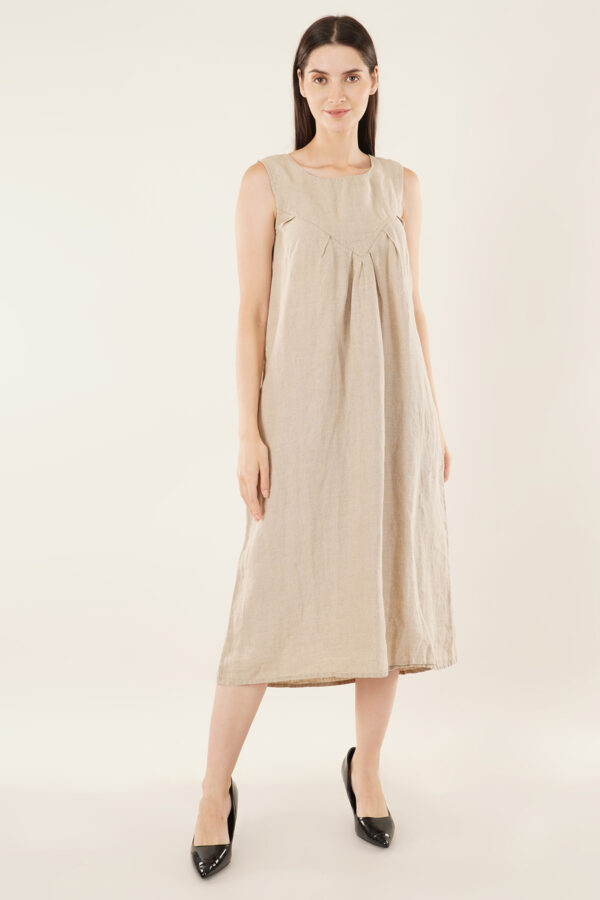 Long dress Sleeveless Natural - Image 4