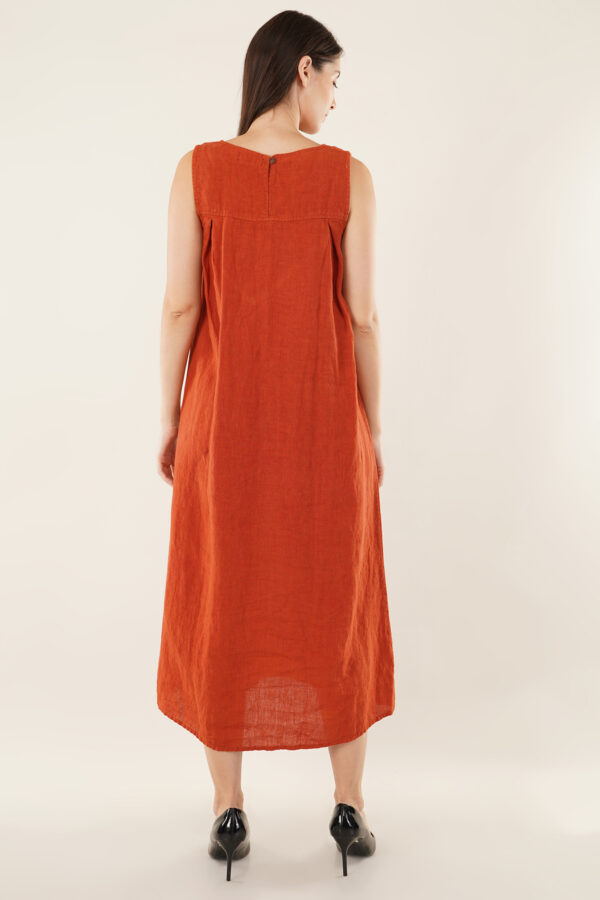 Long dress Sleeveless Orange - Image 5