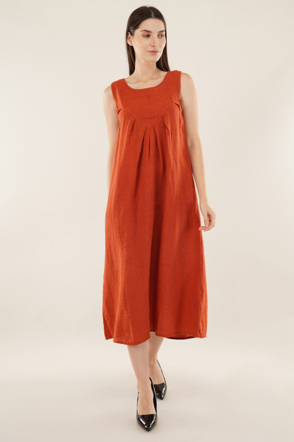 Long dress Sleeveless Orange - Image 4