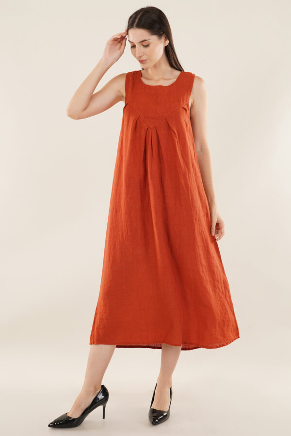 Long dress Sleeveless Orange - Image 3