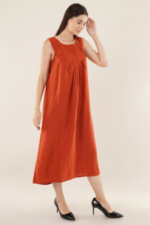 Long dress Sleeveless Orange