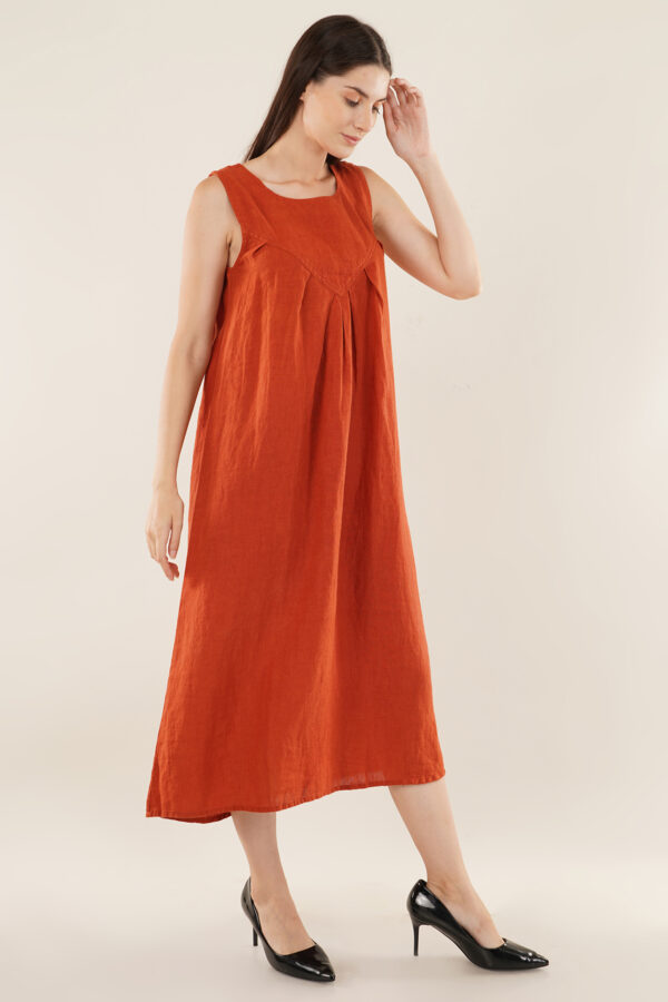 Long dress Sleeveless Orange