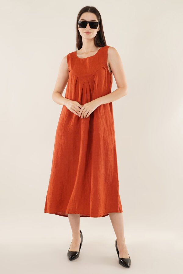 Long dress Sleeveless Orange - Image 2